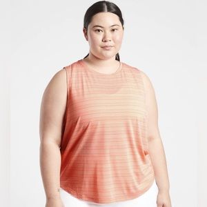 Athleta Cloudlight Plus Size Modal Blend Striped Muscle Tank Size 3X